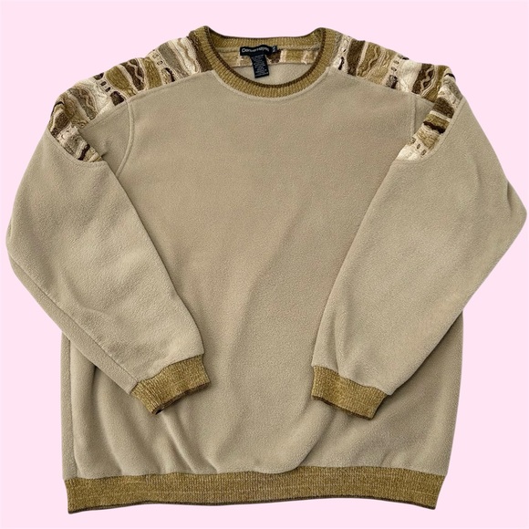 Denver Hayes Other - Vintage 90s Denver Hayes 3D Knit Coogi Like Fleece Hybrid Crewneck XL